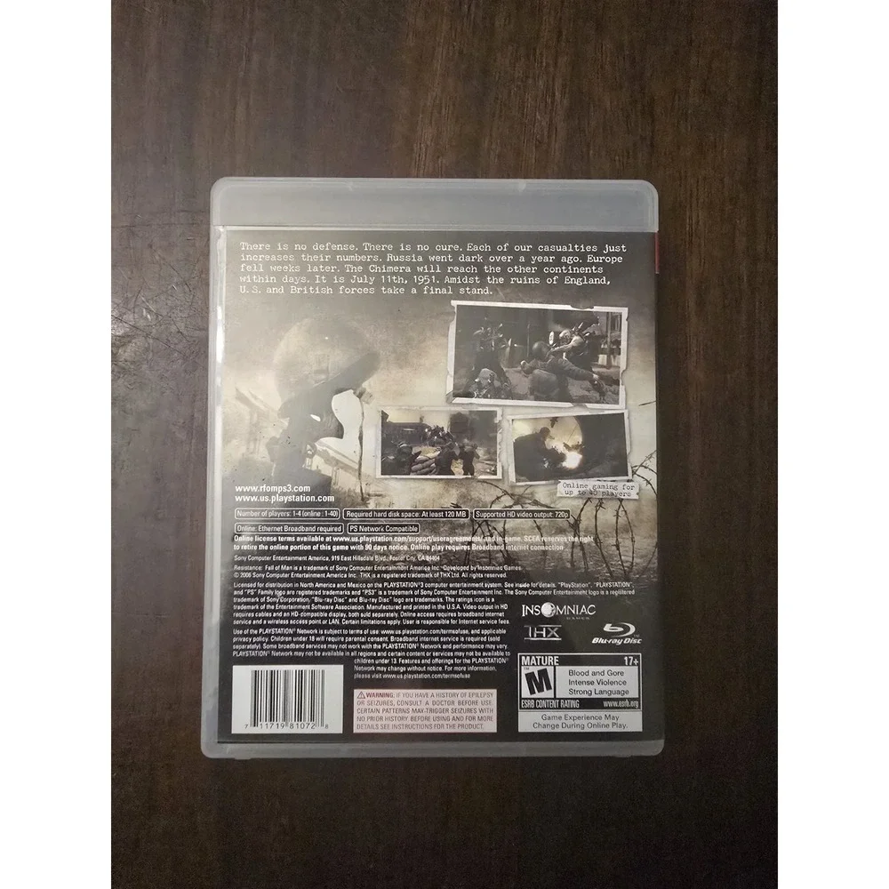 Resistance Fall Of Man (PlayStation 3 PS3) Complete w/ Manual CIB Black Label
